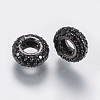 Brass Micro Pave Cubic Zirconia Beads ZIRC-G132-03B-2