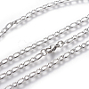 304 Stainless Steel Figaro Chain Necklaces NJEW-E143-07P-2