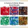 Nbeads 240Pcs 6 Colors 2-Hole Glass Seed Beads SEED-NB0001-24-4