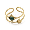 304 Stainless Steel with Synthetic Malachite Ring RJEW-Z031-01H-03-2