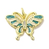 Brass Enamel Micro Pave Cubic Zirconia Pendants KK-Z042-11G-03-1