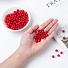 Opaque Red Round Acrylic Spacer Beads X-PAB703Y-9-5