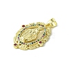 Real 18K Gold Plated Brass Micro Pave Random Color Cubic Zirconia Pendants KK-H472-37A-02G-2
