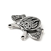 304 Stainless Steel Viking Bear Paw Law Odin Double Ax Pendants X-STAS-P309-31AS-3