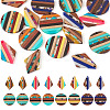 Pandahall 16Pcs 8 Style Transparent Resin & Walnut Wood Pendants RESI-TA0002-06-9