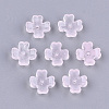 Transparent Spray Painted Glass Bead Caps GLAA-S183-24A-1