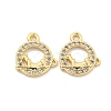 Brass Micro Pave Clear Cubic Zirconia Charms KK-Z044-20G-1