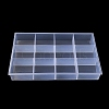 12 Grids Transparent Plastic Jewelry Trays CON-K002-02C-1