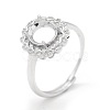925 Sterling Silver Rhinestone Claw Finger Ring Components STER-E061-33P-5