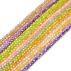 16 Strand 16 Color Transparent Electroplate Glass Beads Strands EGLA-TA0001-23-10