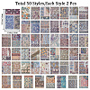 100 Sheets Retro Floral Scrapbook Paper Pads Book WH-WG89742-04-2