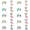 DICOSMETIC 40Pcs 5 Styles Ion Plating(IP) Rainbow Color 304 Stainless Steel Stud Earring Findings STAS-DC0006-88-1
