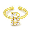 Rack Plating Brass Open Cuff Rings for Women RJEW-F162-01G-B-2