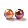 UV Plating Rainbow Iridescent Acrylic Beads PACR-H003-25-2