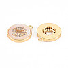 Brass Micro Pave Clear Cubic Zirconia Charms KK-T062-153G-NF-2