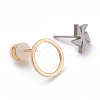 Stainless Steel & Brass Stud Earring Findings STAS-XCP0001-24-2