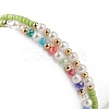2Pcs 2 Style Glass Seed & Imitation Pearl & Brass Beaded Stretch Bracelets Set for Women BJEW-JB09033-3