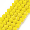 Opaque Solid Color Glass Beads Strands GLAA-Q080-4mm-B10-1