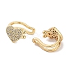 Heart Brass Micro Pave Cubic Zirconia Cuff Earrings for Women EJEW-E310-05G-2