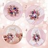 Gorgecraft 3Pcs 3 Style Colorful Dyed Quartz Flower & Heart Brooch Pins FIND-GF0005-31-6