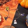 Witch & Ghost Alloy Enamel Charm Bracelets BJEW-JB10703-2