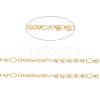 Brass Cube Beaded Link Chains CHC-M025-63G-2
