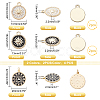 AHADERMAKER 8Pcs 4 Style  Brass Micro Pave Clear Cubic Zirconia Pendants ZIRC-GA0001-06-2