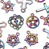 24Pcs 6 Style Rainbow Color Alloy Pendants FIND-LS0001-15MC-4