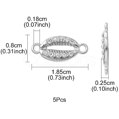 Alloy Connector Charms with Crystal Rhinestone FIND-YW0003-55-1