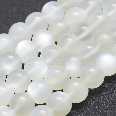 Natural White Moonstone Beads Strands G-J373-13-10mm-1