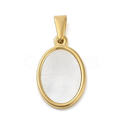 Resin Imitation White Shell Pendants STAS-R229-10C-G-1