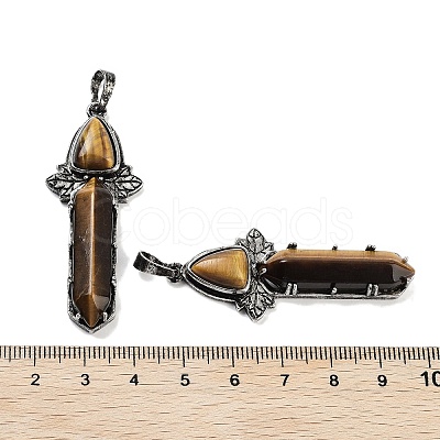 Natural Tiger Eye Sword Big Pendants G-Q163-08AS-08-1