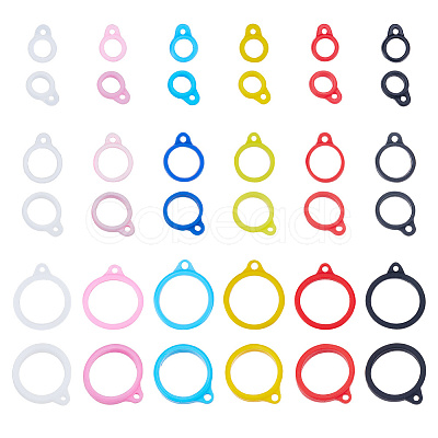 CRASPIRE 36Pcs 18 Style Silicone Pendant SIL-CP0001-10-1