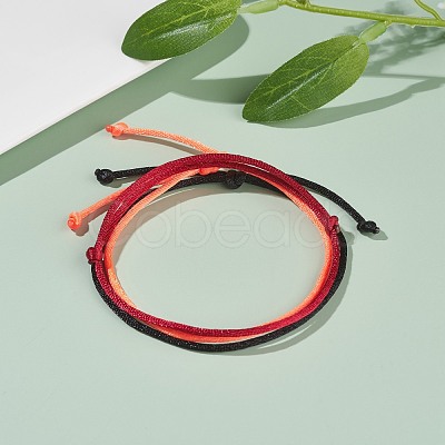 Simple Nylon Cord Bracelets Set BJEW-JB07376-02-1