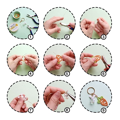 Handmade Bunny Lampwork Beads LAMP-P051-J01-1