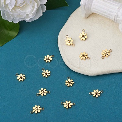 10Pcs 430 Stainless Steel Small Flower Pendants JX236B-1