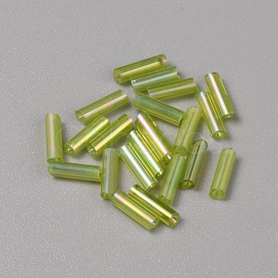 300Pcs Transparent Glass Round Bugle Beads GLAA-WH0015-74G-1