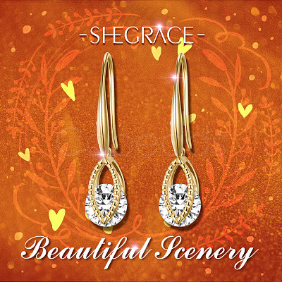 SHEGRACE Brass Gold Plated Dangle Earrings JE99C-1