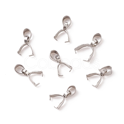 Non-Tarnish 201 Stainless Steel Pendant Pinch Bails STAS-P223-16P-A-1