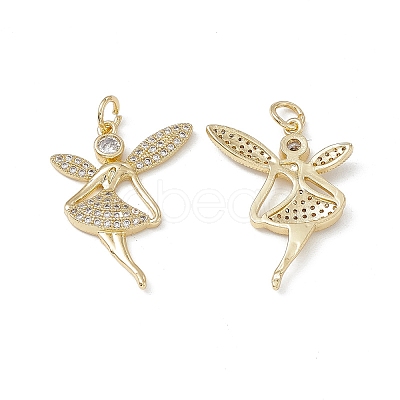 Brass Micro Pave Cubic Zirconia Pendants KK-E068-VB147-1