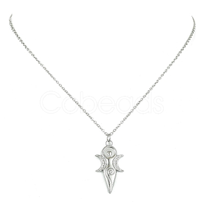 Non-Tarnish 304 Stainless Steel Pendant Necklace for Women NJEW-JN04387-04-1