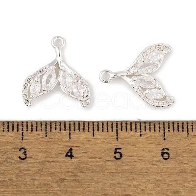 Brass Micro Pave Clear Cubic Zirconia Charms KK-L212-22S-1