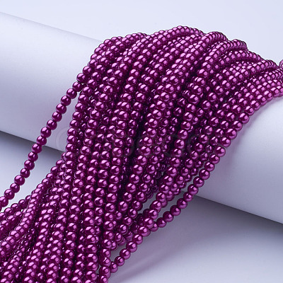 Glass Pearl Beads Strands HY-4D-B35-1