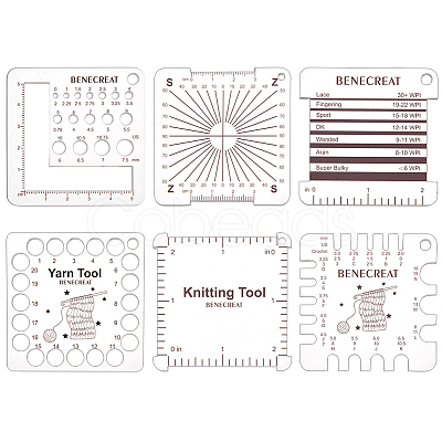 BENECREAT 1 Set Acrylic Knitting Rulers DIY-BC0012-73-1