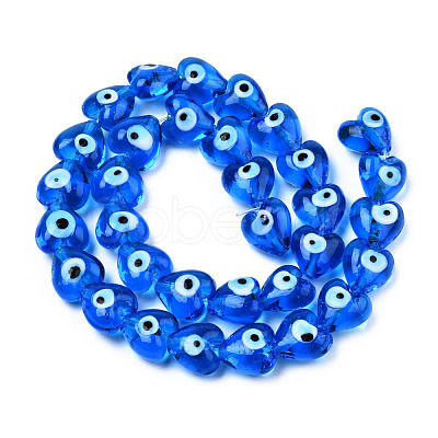 Handmade Evil Eye Lampwork Beads Strands LAMP-N029-010E-1