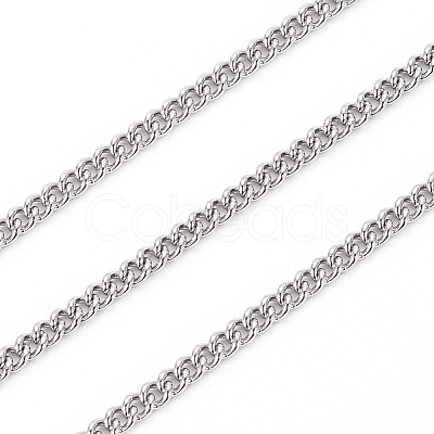 Tarnish Resistant 304 Stainless Steel Curb Chains CHS-F007-06P-1