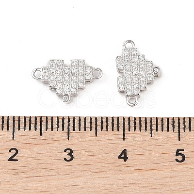 Rhodium Plated 925 Sterling Silver Pave Clear Cubic Zirconia Links STER-O006-07P-1