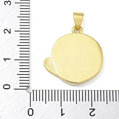 Rack Plating Brass Pave Shell Flat Round Heart Pendants KK-Z063-13G-02-1