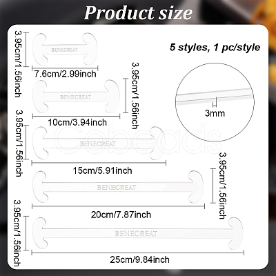 Acrylic Rulers Kit TOOL-WH0155-81-1