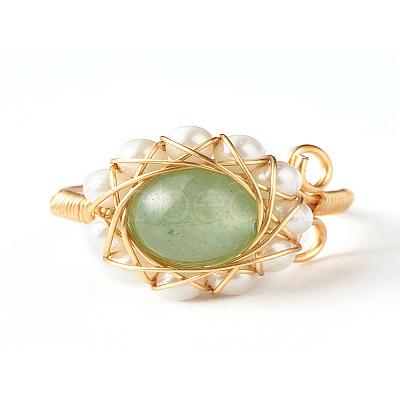 Natural Green Aventurine Finger Ring for Girl Women X1-RJEW-TA00012-1-1